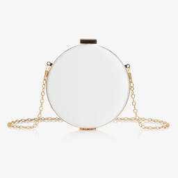 David Charles-Кремовая круглая сумочка из атласа (12см) | Childrensalon Outlet