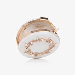 David Charles-Кремовая круглая сумочка из атласа (12см) | Childrensalon Outlet