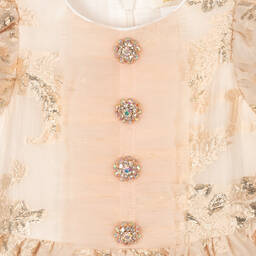 David Charles-Girls Pale Pink Organza Dress  | Childrensalon Outlet