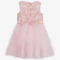 David Charles-Girls Pink Embroidered Dress | Childrensalon Outlet
