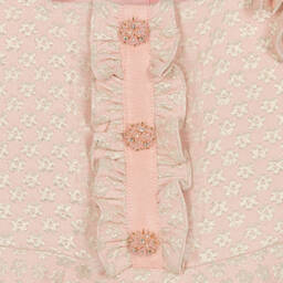 David Charles-فستان جاكارد لون زهري بنقشة ورود | Childrensalon Outlet