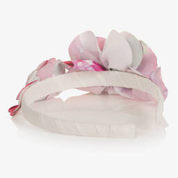 David Charles-Girls Pink Floral Print Hairband | Childrensalon Outlet