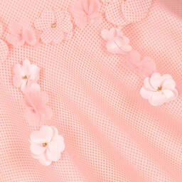 David Charles-Розовое сетчатое платье с цветами | Childrensalon Outlet