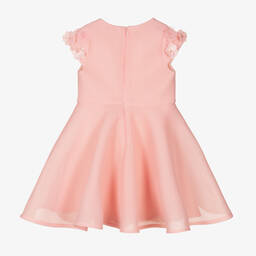 David Charles-Розовое сетчатое платье с цветами | Childrensalon Outlet