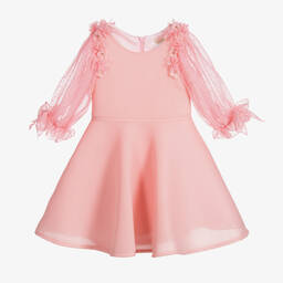 David Charles-Girls Pink Neoprene Dress | Childrensalon Outlet