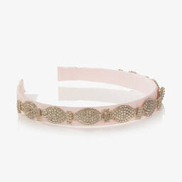 David Charles-Girls Pink & Silver Crystals Hairband | Childrensalon Outlet