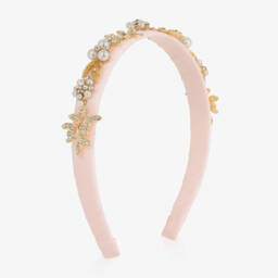 David Charles-Girls Rose & Gem Leaf Adornment | Childrensalon Outlet