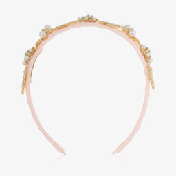 David Charles-Girls Rose & Gem Leaf Adornment | Childrensalon Outlet