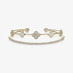 David Charles-Girls Shimmering Clover Charm Bracelet | Childrensalon Outlet