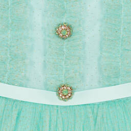 David Charles-Girls Turquoise Blue Tulle Dress | Childrensalon Outlet