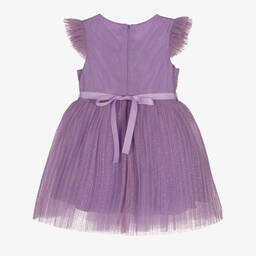 David Charles-Girls Violet Purple Tulle Dress | Childrensalon Outlet