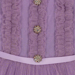 David Charles-Girls Violet Purple Tulle Dress | Childrensalon Outlet