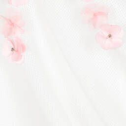 David Charles-Белое сетчатое платье с цветами | Childrensalon Outlet