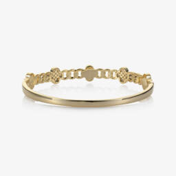 David Charles-Золотой браслет с подвеской в виде клевера для девочек | Childrensalon Outlet