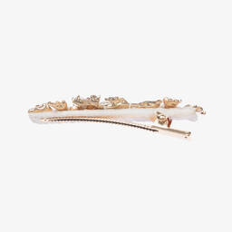 David Charles-Ivory Filigree Crystal Hair Clip (9cm) | Childrensalon Outlet
