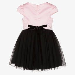 David Charles-Pink & Black Tulle Bows Dress  | Childrensalon Outlet