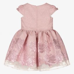 David Charles-Розовое платье из парчи с цветами | Childrensalon Outlet