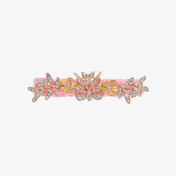 David Charles-Pink Floral Hair Clip (9cm) | Childrensalon Outlet