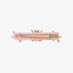 David Charles-Pink Floral Hair Clip (9cm) | Childrensalon Outlet