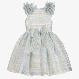 David Charles-Teen Girls Blue & Gold Dress  | Childrensalon Outlet