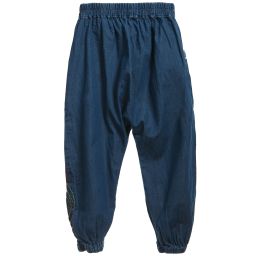 Desigual-Blue Cotton Chambray Harem Trousers  | Childrensalon Outlet