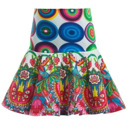Desigual-Cotton Jersey Circle & Floral Skirt  | Childrensalon Outlet