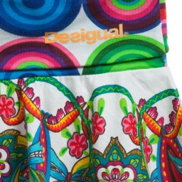 Desigual-Cotton Jersey Circle & Floral Skirt  | Childrensalon Outlet