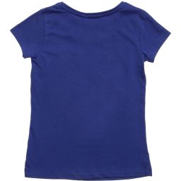 Desigual-ت-شيرت بلون أزرق براق مع قلب مطبوع للبنات | Childrensalon Outlet