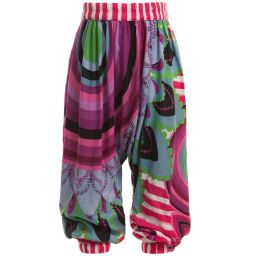 Desigual-Pink 'Galactic' Print Viscose Jersey Trousers | Childrensalon Outlet