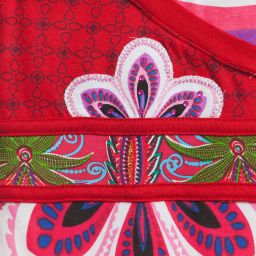 Desigual-Red Cotton Jersey Floral Print Dress  | Childrensalon Outlet