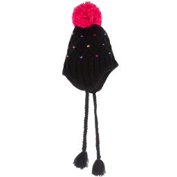 Deux par Deux-Черная вязаная шапочка с помпоном | Childrensalon Outlet