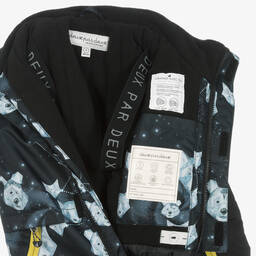 دو بار دو-أوفرول للثلج بطبعة بولار بير لون أسود للأولاد | Childrensalon Outlet