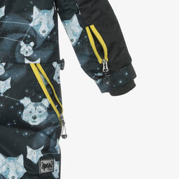 دو بار دو-أوفرول للثلج بطبعة بولار بير لون أسود للأولاد | Childrensalon Outlet