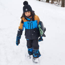 Deux par Deux-Boys Blue Arctic Pattern Snowsuit Set | Childrensalon Outlet