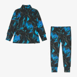 Deux par Deux-Boys Blue Lightning Thermal Set | Childrensalon Outlet