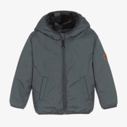 Deux par Deux-معطف دافئ أزرق قابل للعكس للأولاد | Childrensalon Outlet