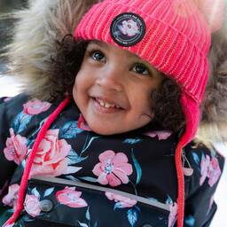 Deux par Deux-Girls Black & Pink Floral 2 Piece Snowsuit Set | Childrensalon Outlet