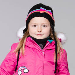 Deux par Deux-Girls Black Striped Hat | Childrensalon Outlet
