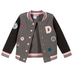 Deux par Deux-Girls Grey & Pink Jacket | Childrensalon Outlet