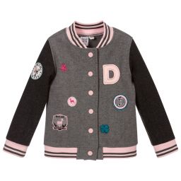 Deux par Deux-Girls Grey & Pink Jacket | Childrensalon Outlet