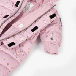  دو بار دو-بدلة ثلجية شتوية وردية مزينة بالزهور للبنات | Childrensalon Outlet