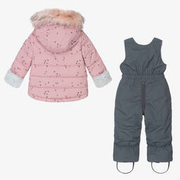 Deux par Deux-Girls Pink & Grey Snowsuit | Childrensalon Outlet