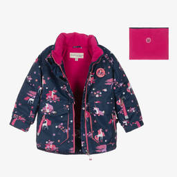 Deux par Deux-Girls Pink & Navy Blue Snowsuit Set | Childrensalon Outlet