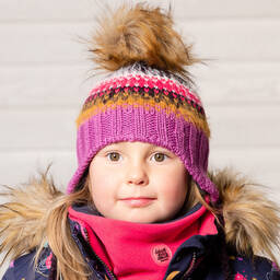 Deux par Deux-Girls Purple Wool Blend Hat | Childrensalon Outlet