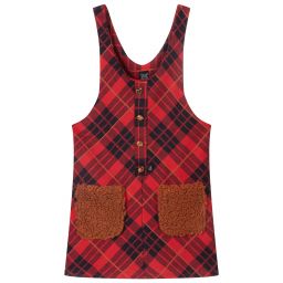 Deux par Deux-Girls Red Pinafore Dress | Childrensalon Outlet