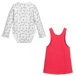 Deux par Deux-Pink & Grey Pinafore Dress Set | Childrensalon Outlet