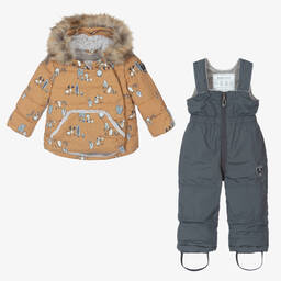 Deux par Deux-Yellow & Grey Snowsuit | Childrensalon Outlet