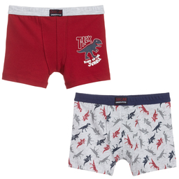 دياكار-شورت بوكسر قطن لون رمادي و أحمر للأولاد - عدد 2 | Childrensalon Outlet