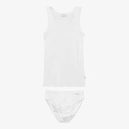 دياكار-طقم فيست وسروال داخلي قطن لون أبيض للأولاد | Childrensalon Outlet