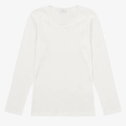 دياكار-بلوزة ناعمة بيضاء للبنات | Childrensalon Outlet